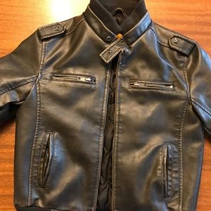 Kids faux leather Jacket brown
